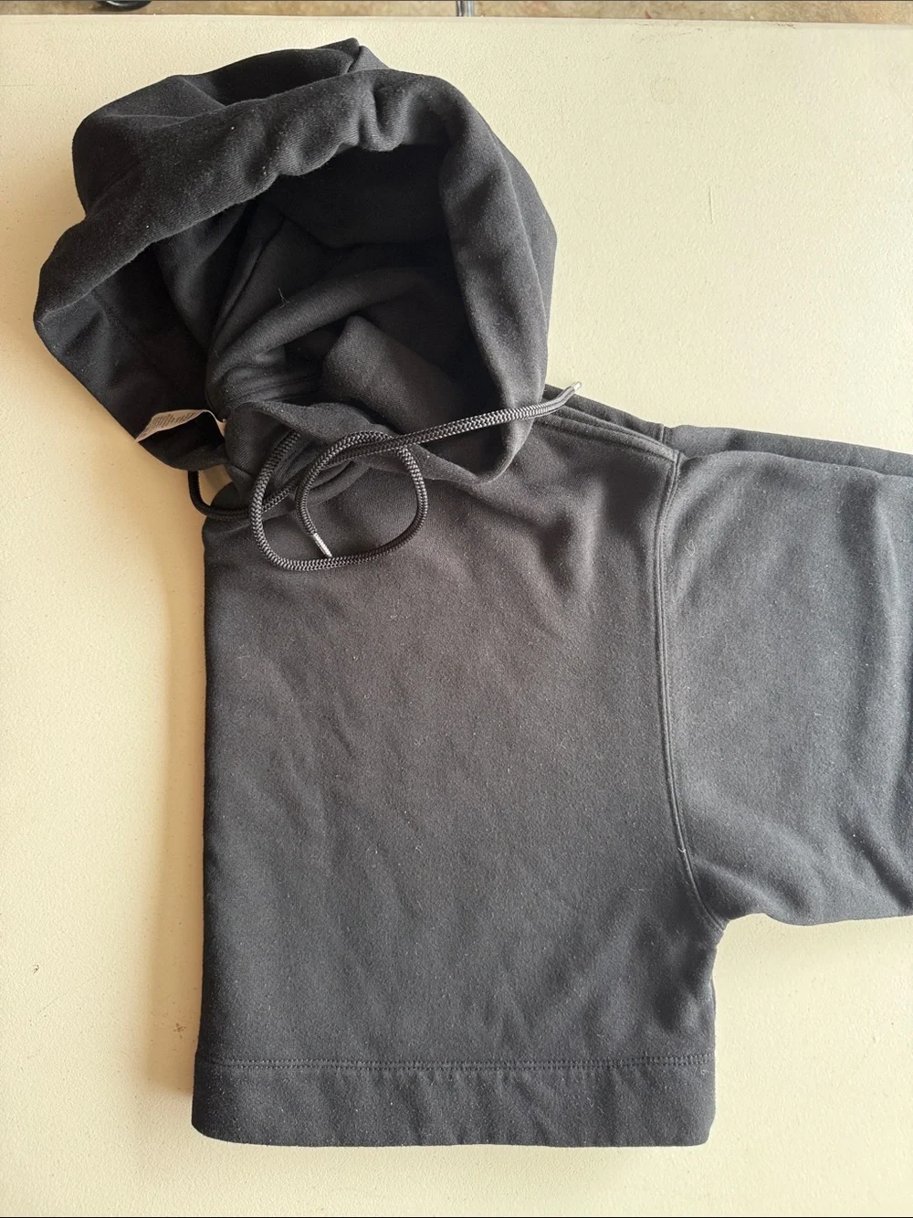 Alo Yoga Black Vintage Cropped Bae Hoodie, Black